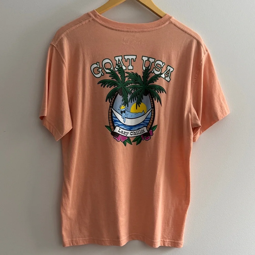 GOAT USA Peach Lazy Chillin' T-Shirt, M - Picture 5 of 5